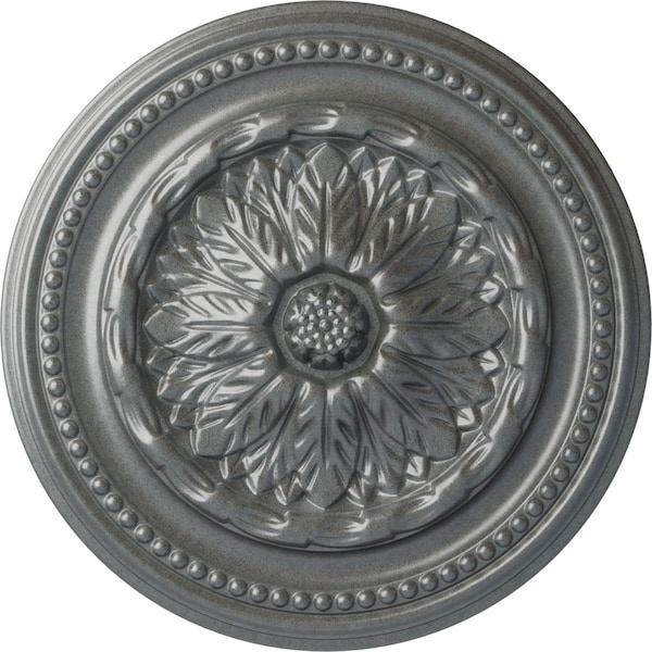 Ekena Millwork Chester Ceiling Medallion (Fits Canopies up to 2 1/4"), Hand-Painted Platinum, 15 3/4"OD x 1 7/8"P CM15CHPLS - main